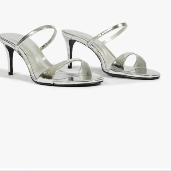Schutz Jessica Mid Mule Heels | Metallic Silver | Size 7.5B | MSRP $118 - Picture 1 of 7